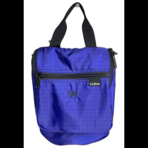 L.L. Bean Travel Hanging Toiletry Nylon Bag Blue Cosmetic Makeup Organizer Blue